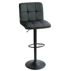 RADA σκαμπό ρυθμιζόμενo σκελετός ΜΑΥΡΟΣ δερματίνη ΜΑΥΡΗ / 45x50x89-110